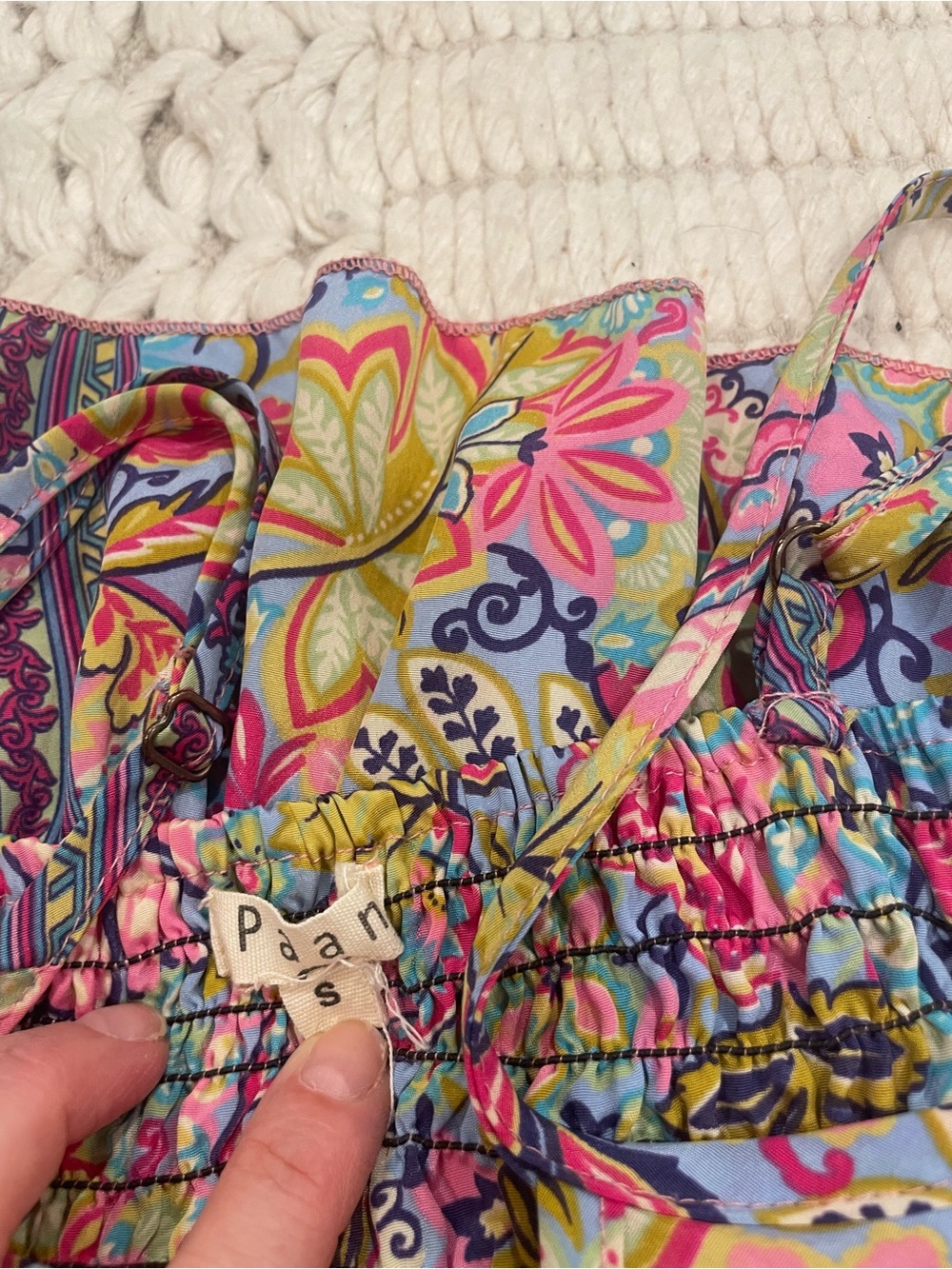 Women’s Floral Paisley Pink & Blue Summer Dress - Picture 5 of 5